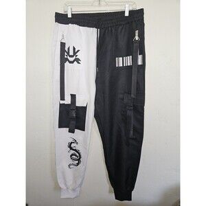 Koyye Men's Cargo Jogger Pants, Black And White, Japan, Anime-style, Size L